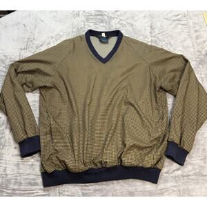 Vintage Sunderland of Scotland Houndstooth Men's Golf V-neck Windbreaker Size L
